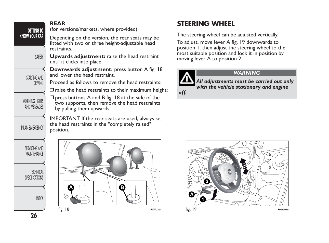 FIAT Panda User Manual | Page 30 / 260