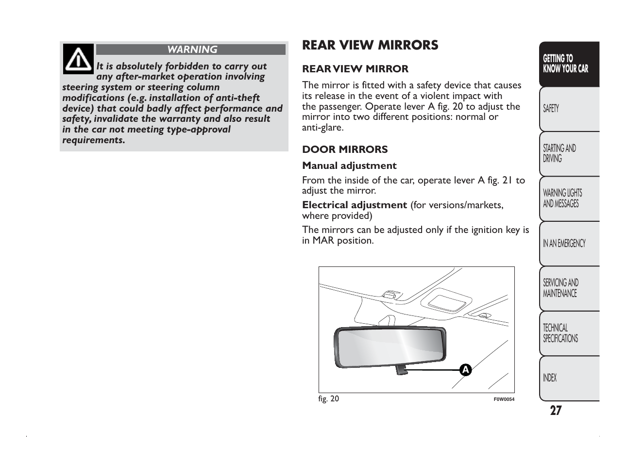 FIAT Panda User Manual | Page 31 / 260