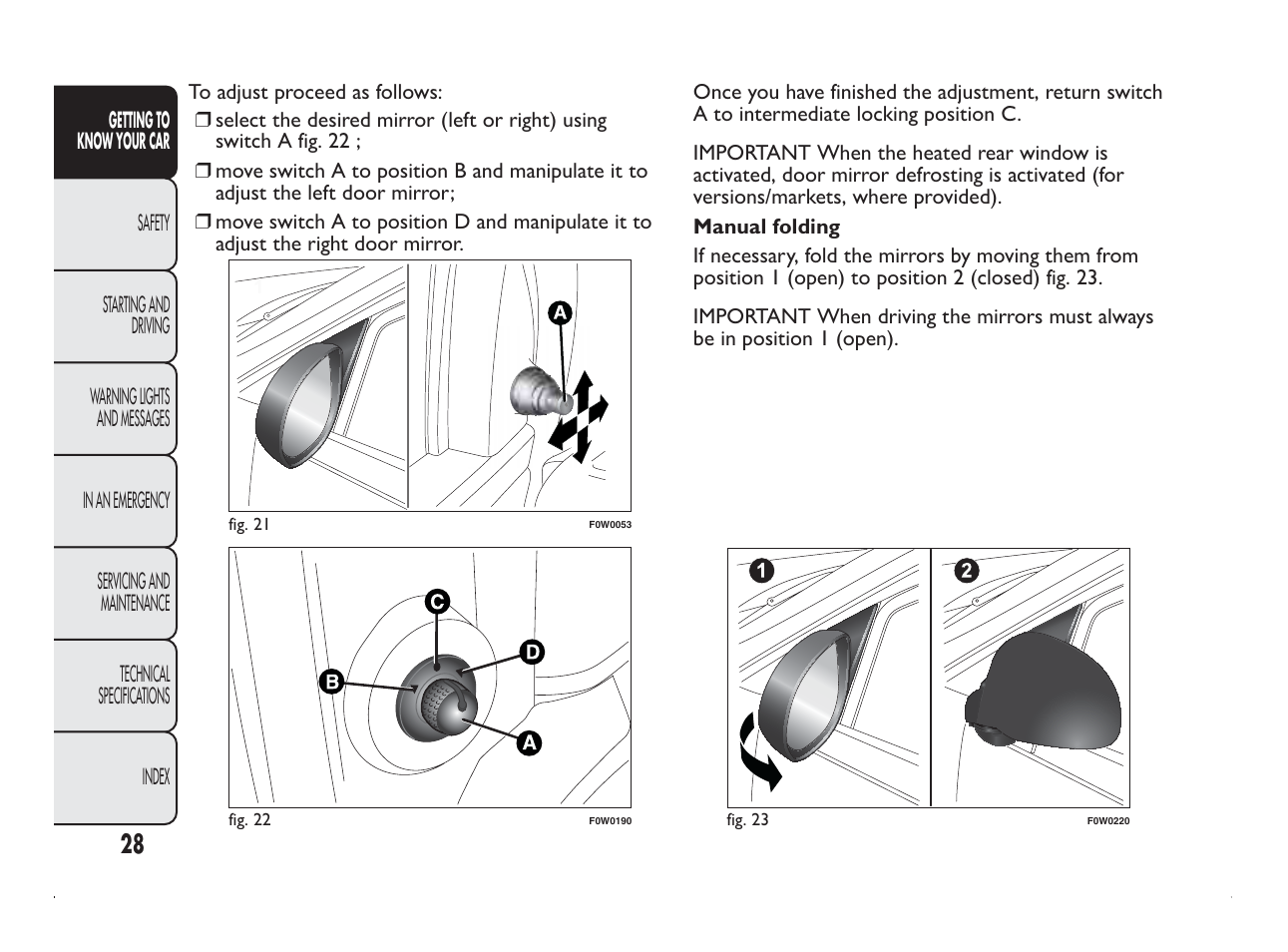 FIAT Panda User Manual | Page 32 / 260