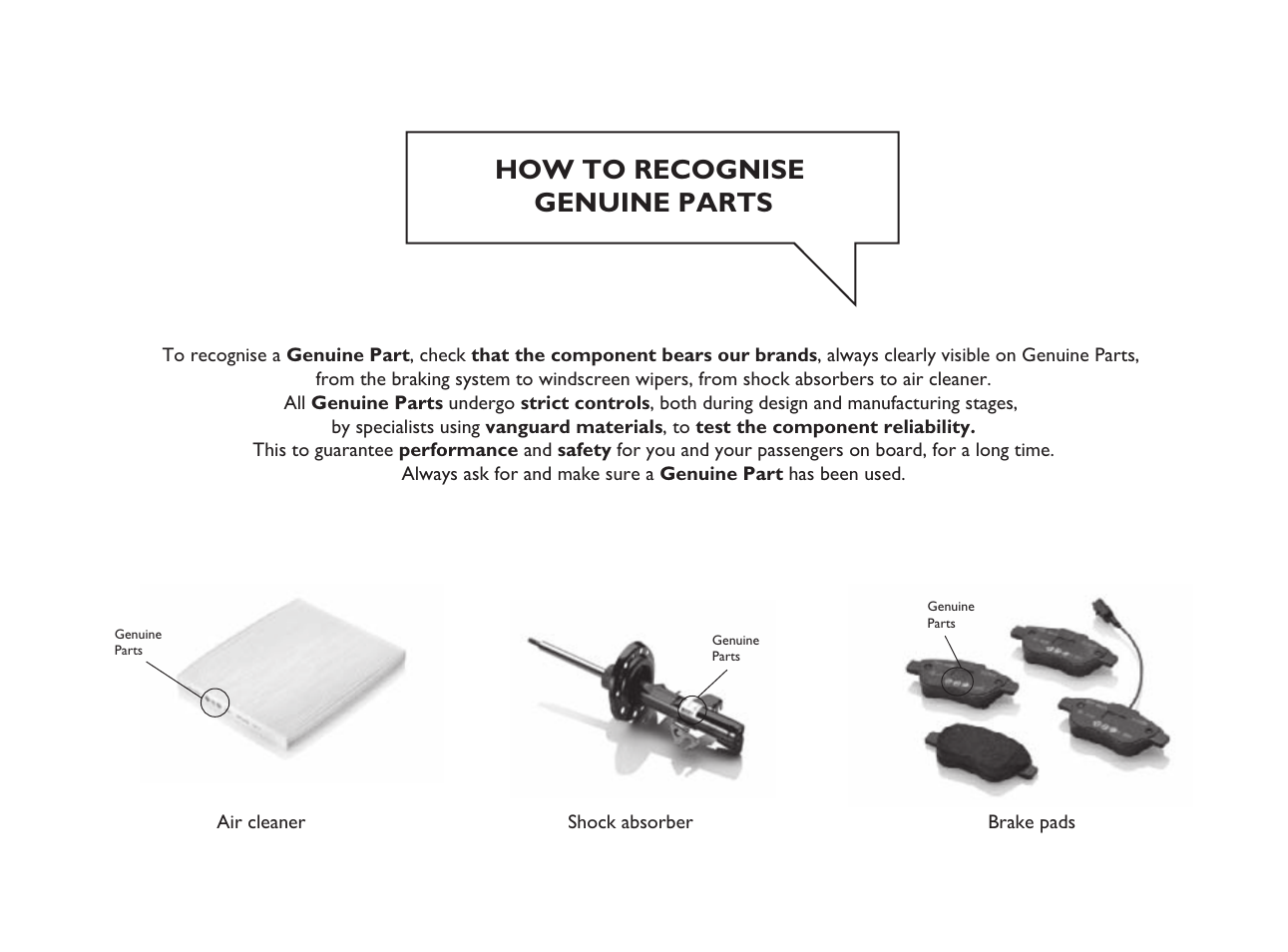 How to recognise genuine parts | FIAT Panda User Manual | Page 4 / 260