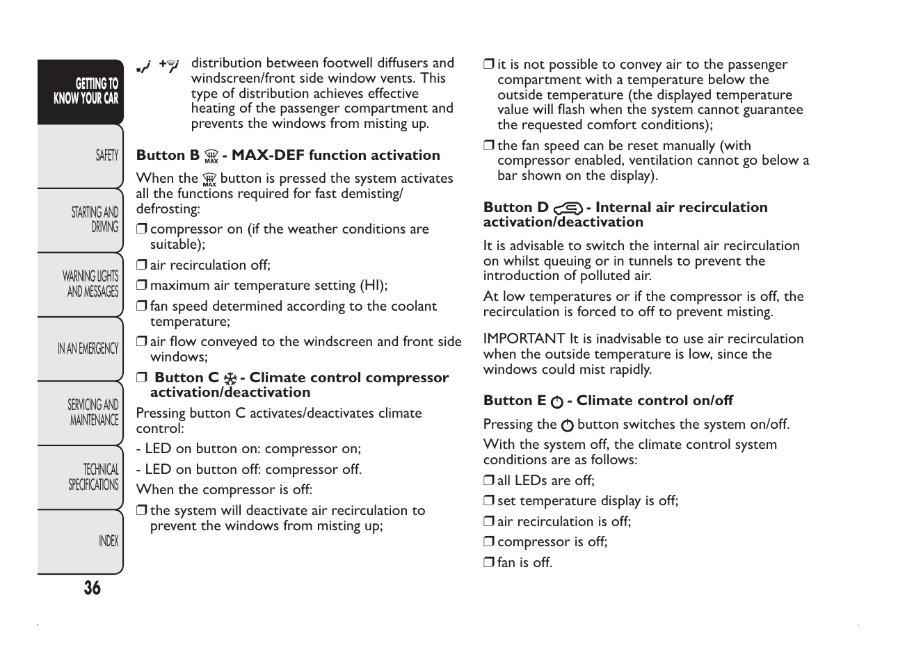 FIAT Panda User Manual | Page 40 / 260