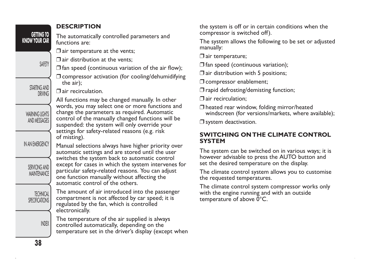 FIAT Panda User Manual | Page 42 / 260