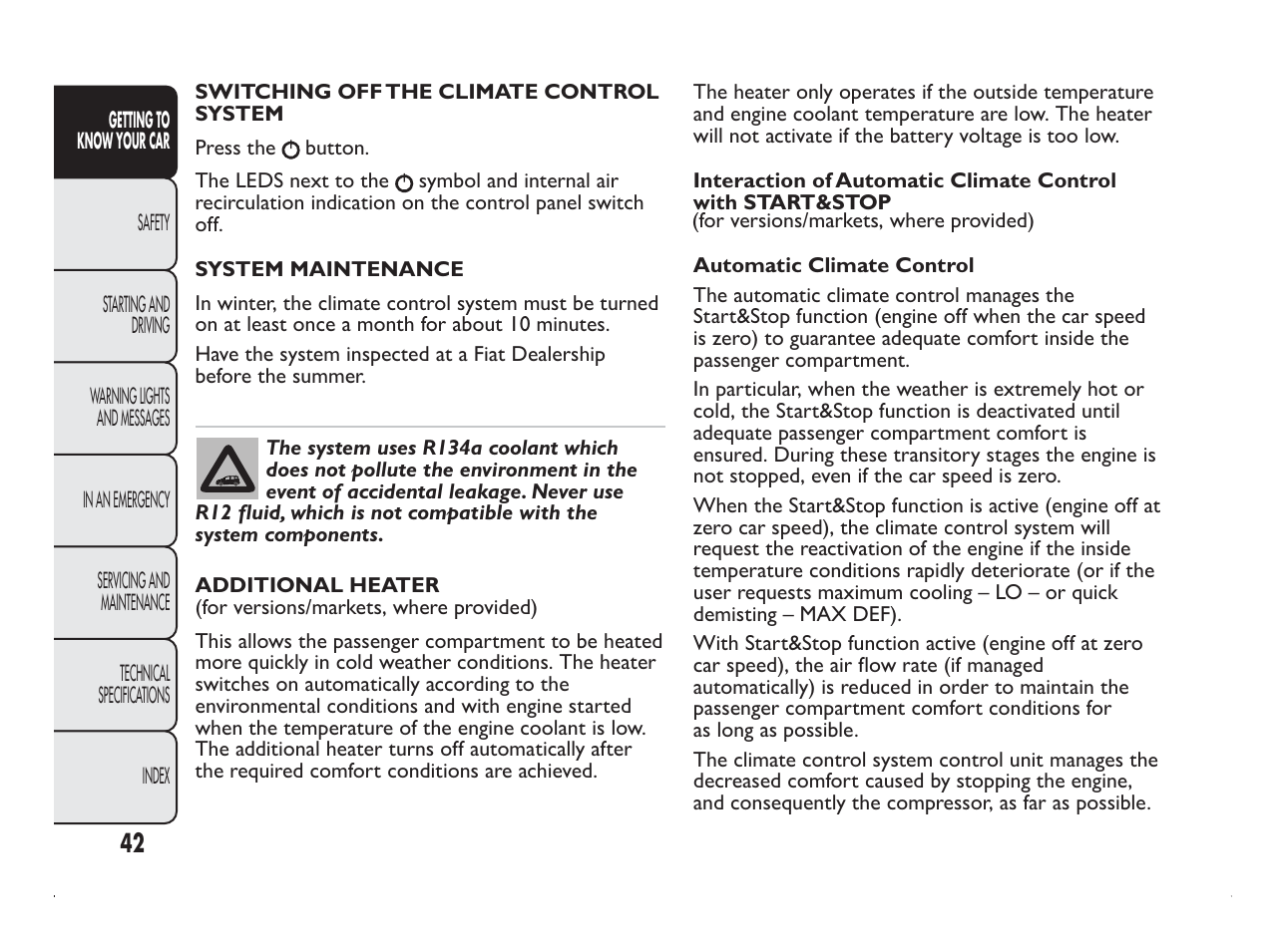 FIAT Panda User Manual | Page 46 / 260