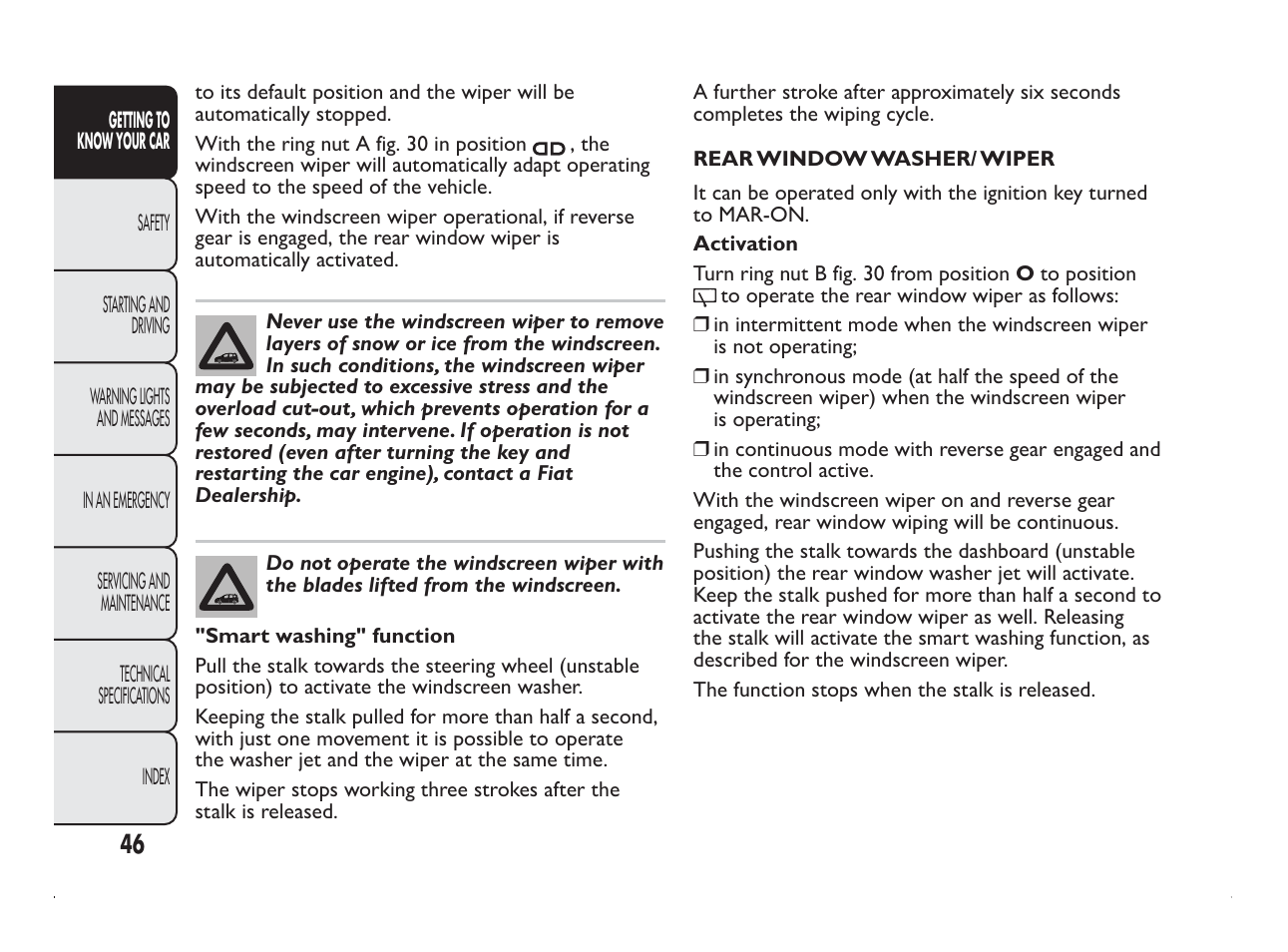 FIAT Panda User Manual | Page 50 / 260