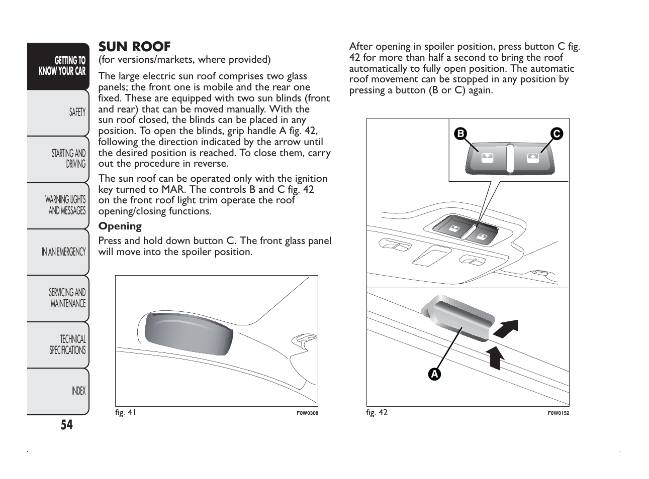 FIAT Panda User Manual | Page 58 / 260