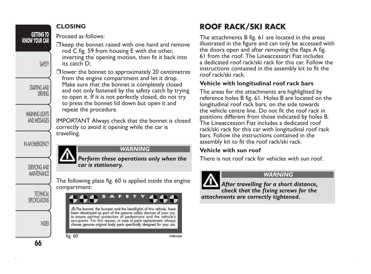 FIAT Panda User Manual | Page 70 / 260