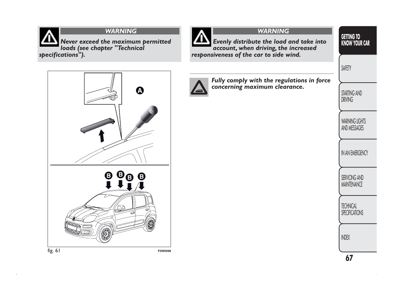 FIAT Panda User Manual | Page 71 / 260