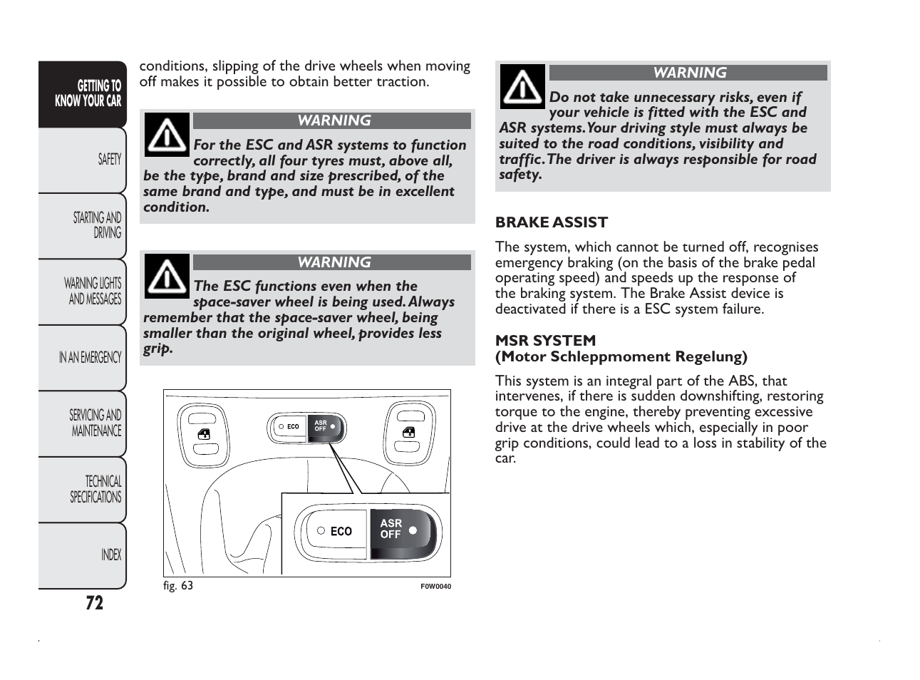 FIAT Panda User Manual | Page 76 / 260