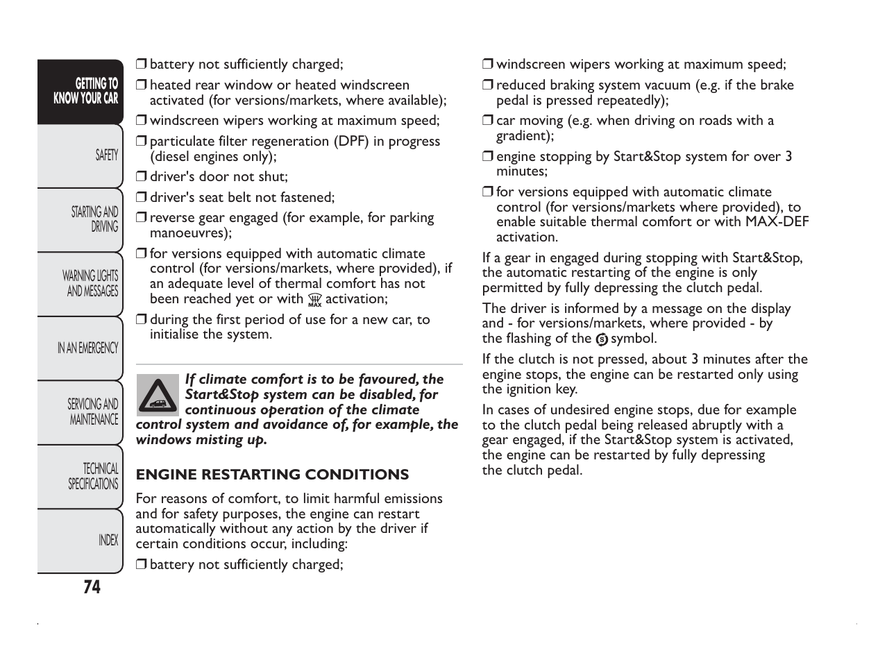 FIAT Panda User Manual | Page 78 / 260