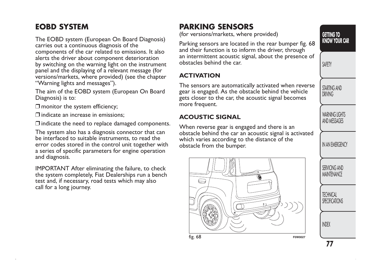 FIAT Panda User Manual | Page 81 / 260