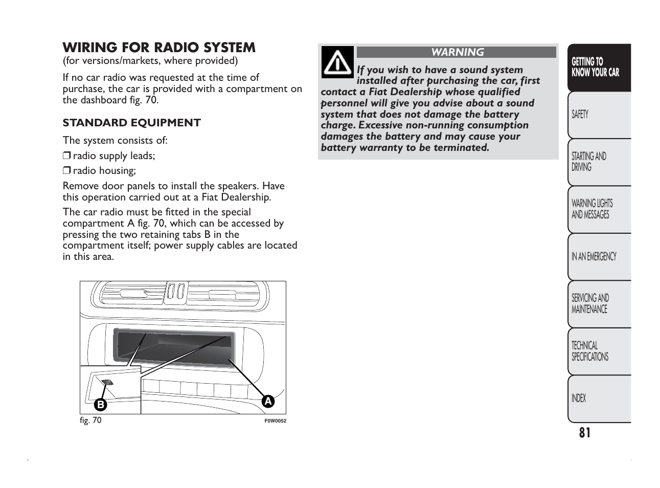 FIAT Panda User Manual | Page 85 / 260