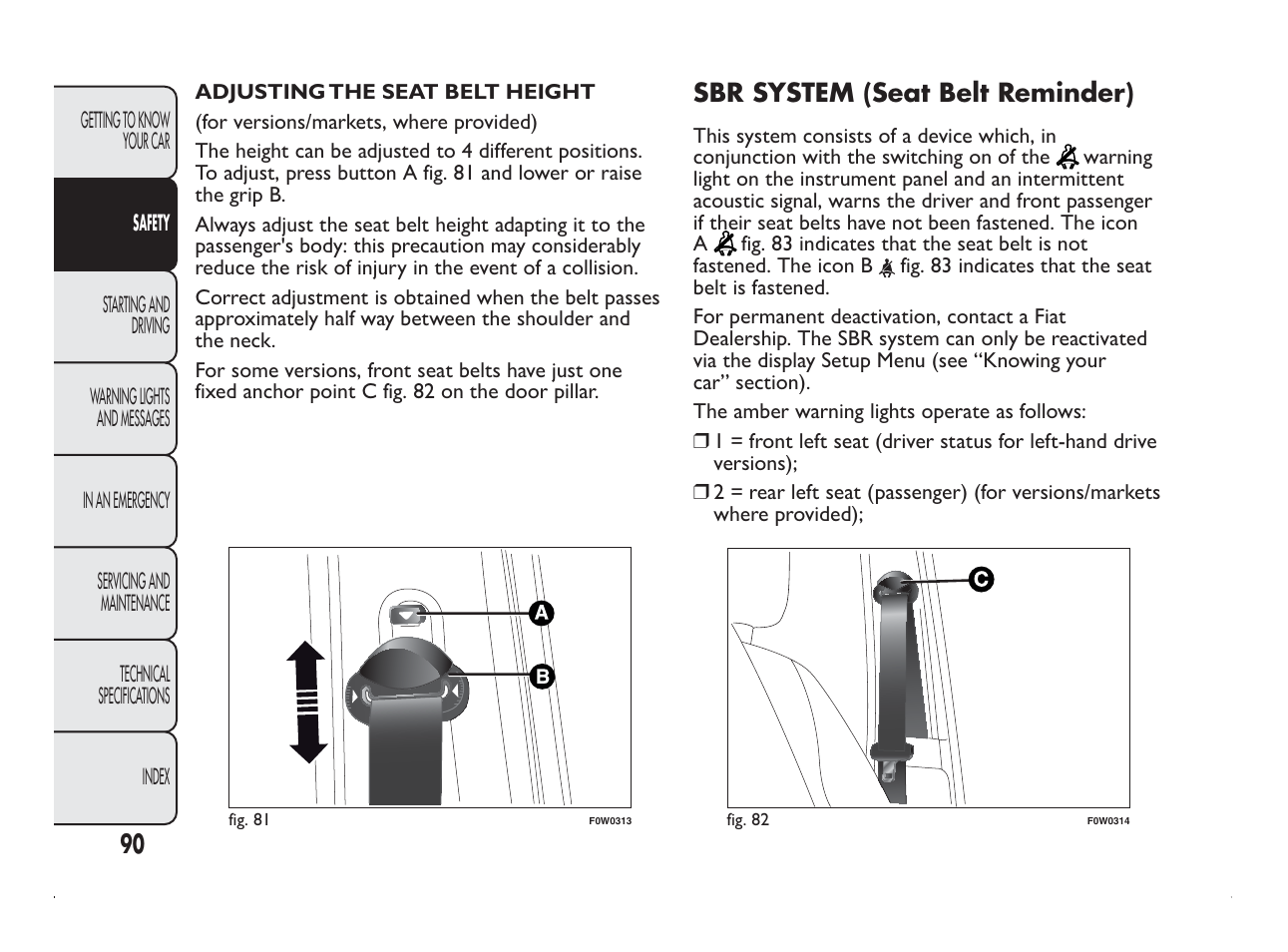 FIAT Panda User Manual | Page 94 / 260