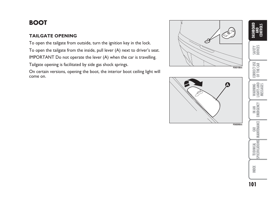 Boot | FIAT Punto Classic User Manual | Page 102 / 298