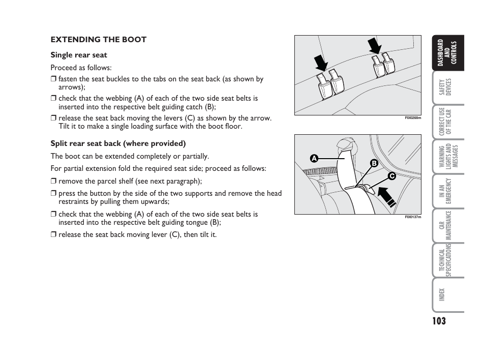 FIAT Punto Classic User Manual | Page 104 / 298