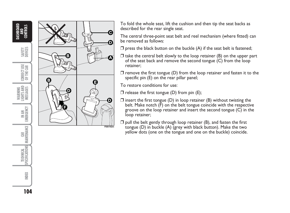 FIAT Punto Classic User Manual | Page 105 / 298