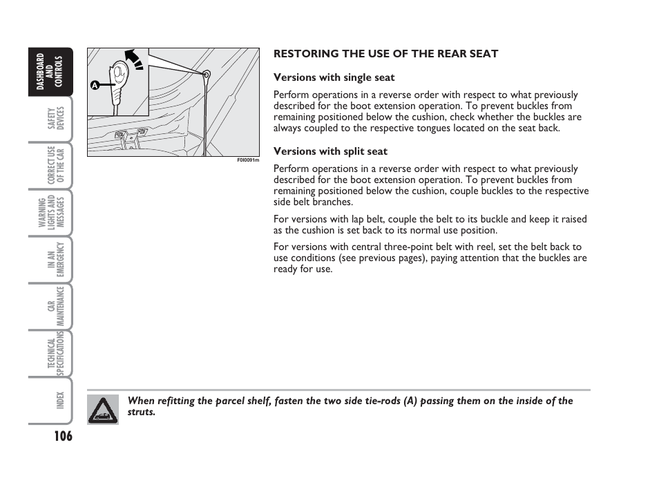 FIAT Punto Classic User Manual | Page 107 / 298