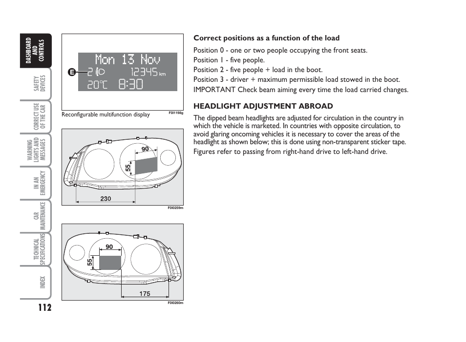 FIAT Punto Classic User Manual | Page 113 / 298