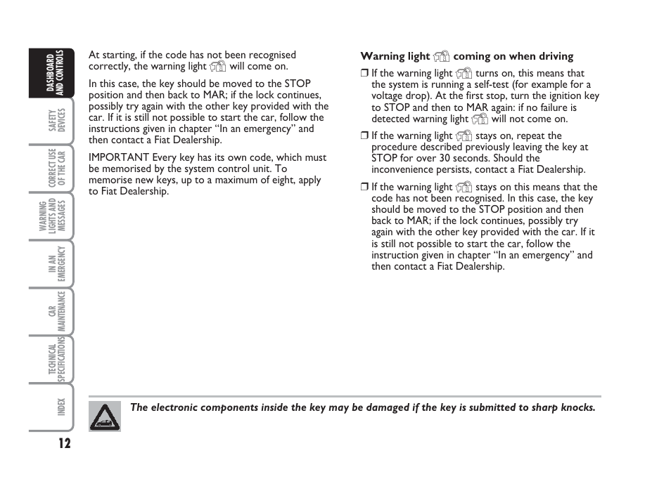 FIAT Punto Classic User Manual | Page 13 / 298