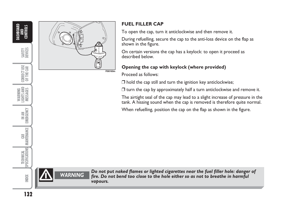 Warning | FIAT Punto Classic User Manual | Page 133 / 298