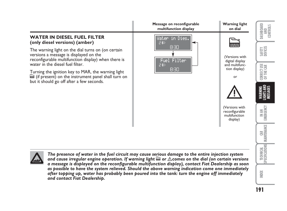 FIAT Punto Classic User Manual | Page 192 / 298