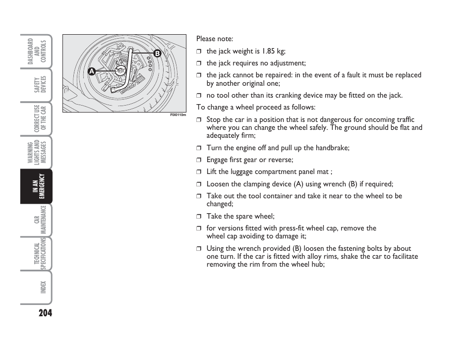 FIAT Punto Classic User Manual | Page 205 / 298