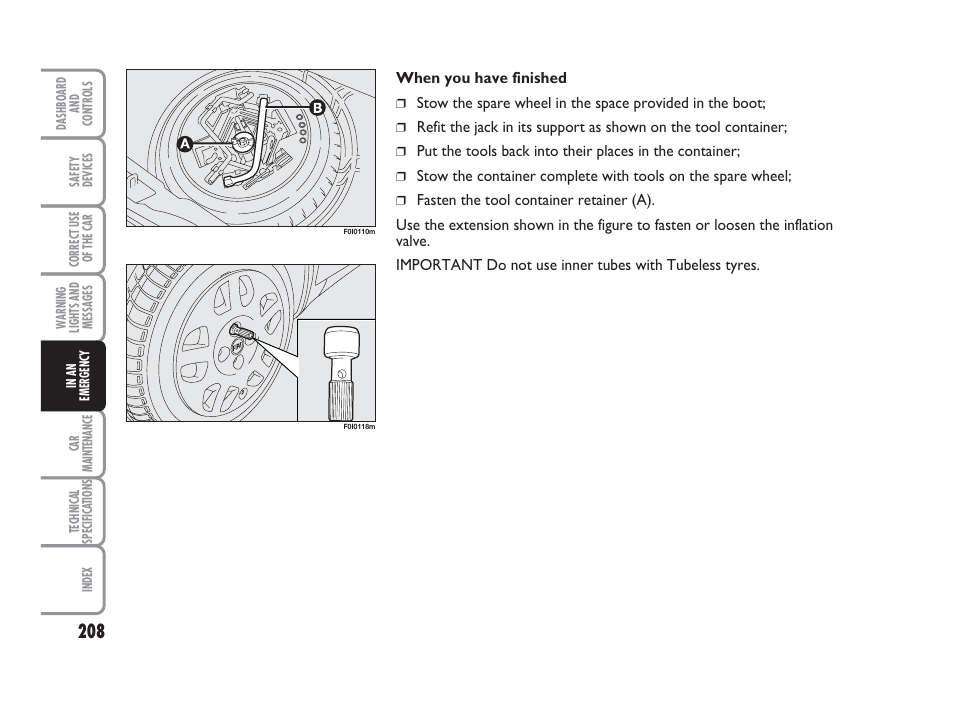 FIAT Punto Classic User Manual | Page 209 / 298