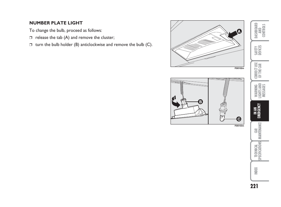 FIAT Punto Classic User Manual | Page 222 / 298