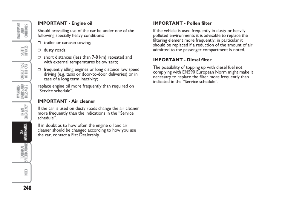 FIAT Punto Classic User Manual | Page 241 / 298