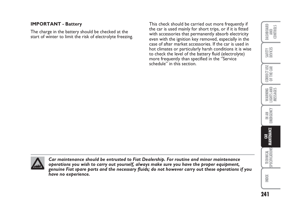 FIAT Punto Classic User Manual | Page 242 / 298