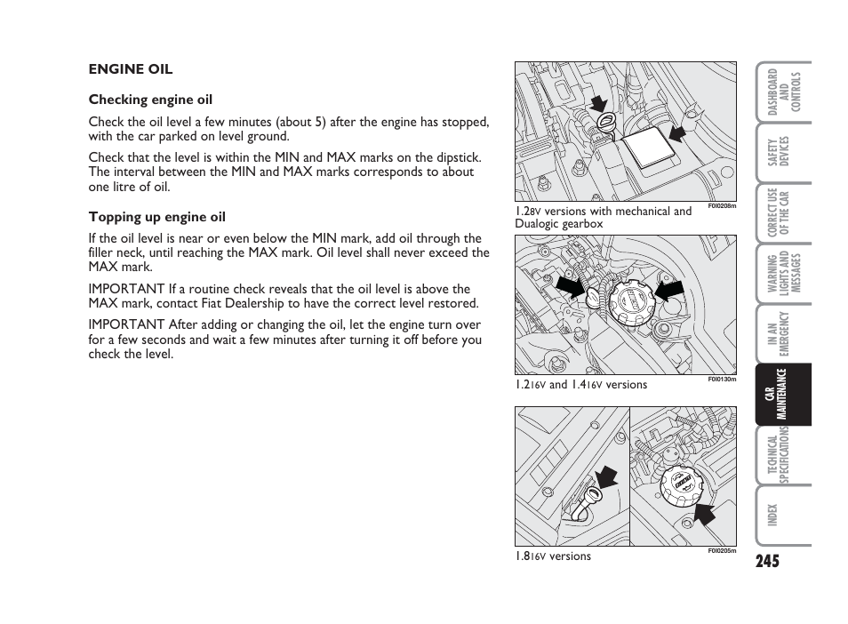 FIAT Punto Classic User Manual | Page 246 / 298