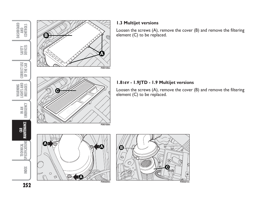 FIAT Punto Classic User Manual | Page 253 / 298