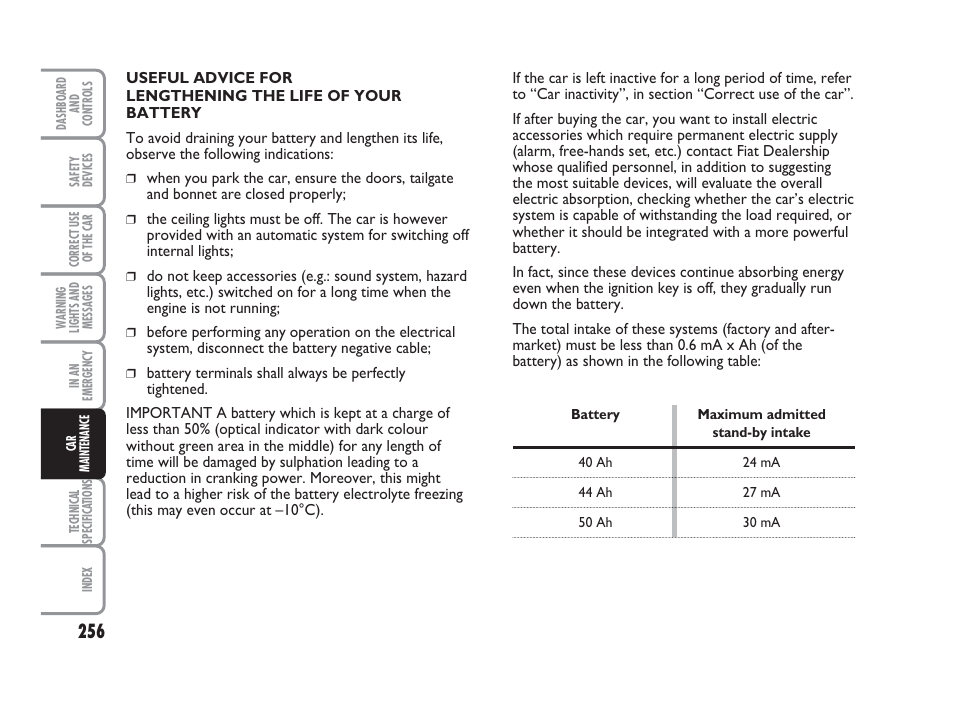 FIAT Punto Classic User Manual | Page 257 / 298