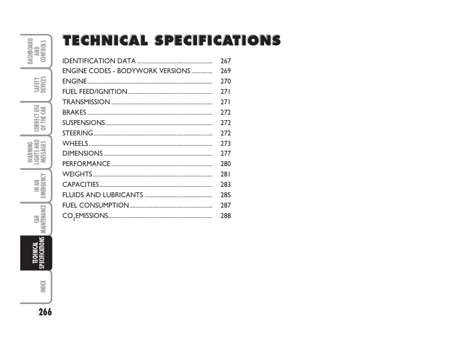 FIAT Punto Classic User Manual | Page 267 / 298