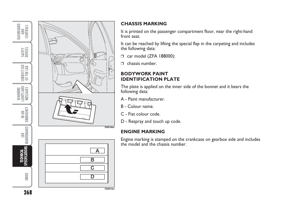 FIAT Punto Classic User Manual | Page 269 / 298