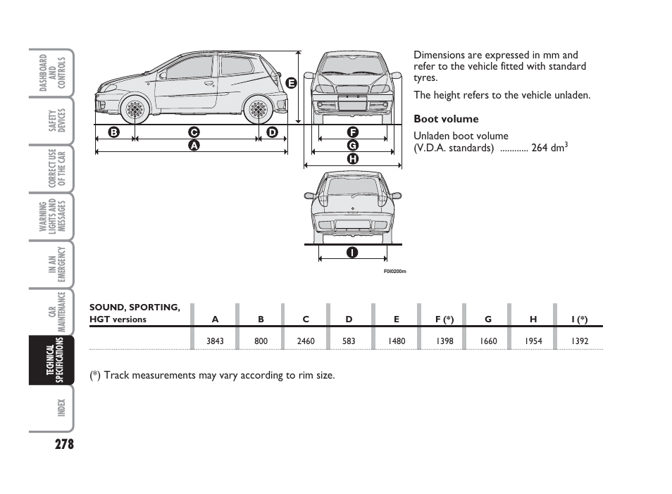 FIAT Punto Classic User Manual | Page 279 / 298