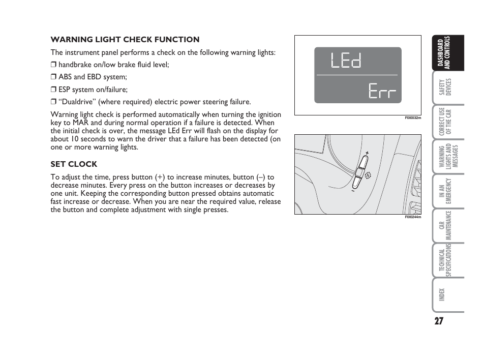 FIAT Punto Classic User Manual | Page 28 / 298