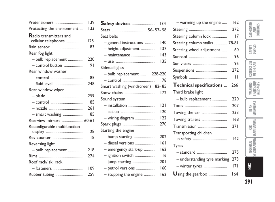 FIAT Punto Classic User Manual | Page 292 / 298