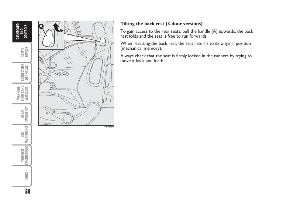 FIAT Punto Classic User Manual | Page 59 / 298