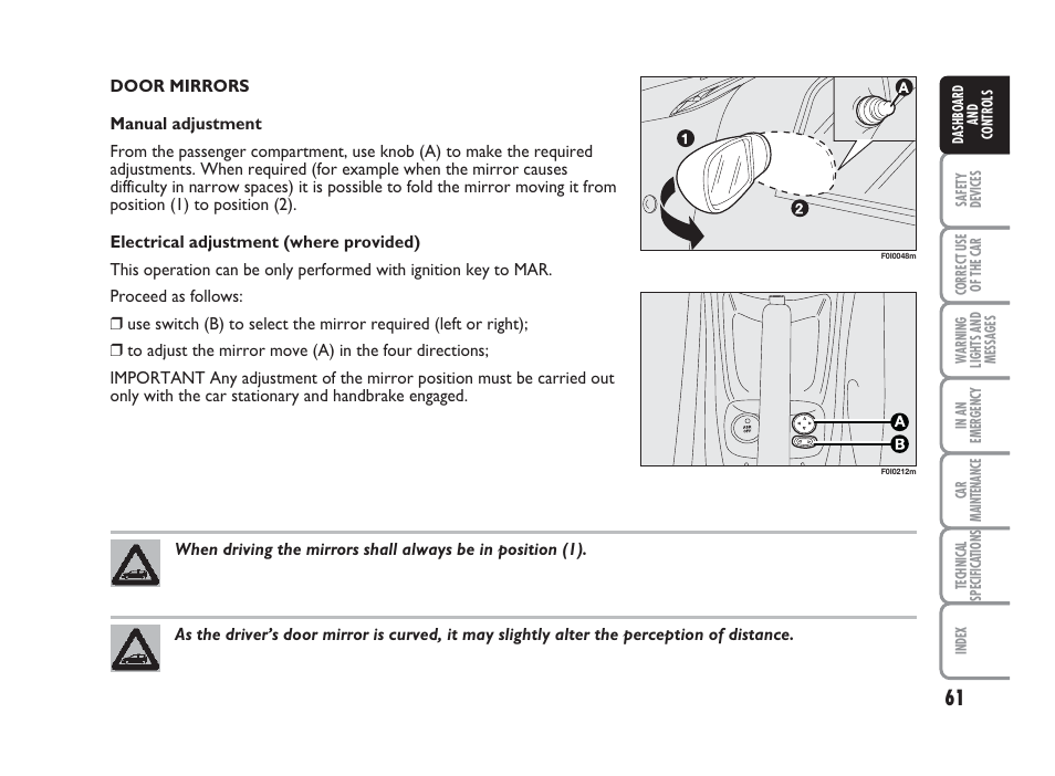 FIAT Punto Classic User Manual | Page 62 / 298