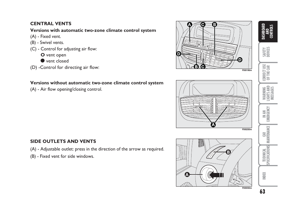 FIAT Punto Classic User Manual | Page 64 / 298