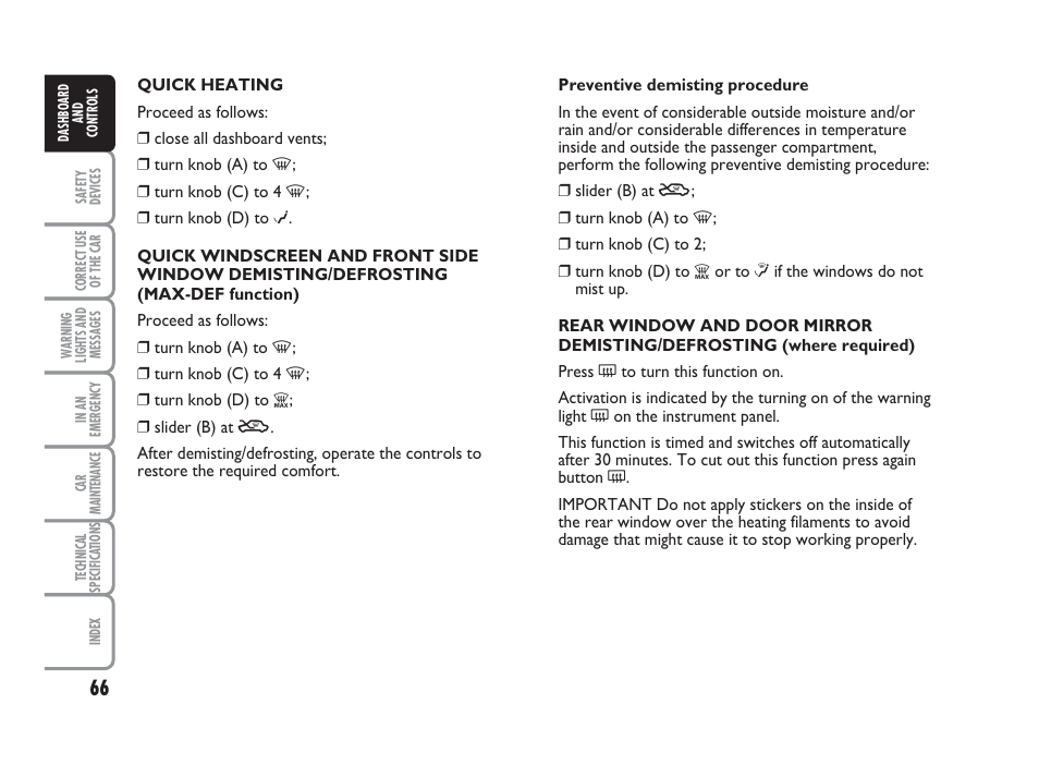 FIAT Punto Classic User Manual | Page 67 / 298