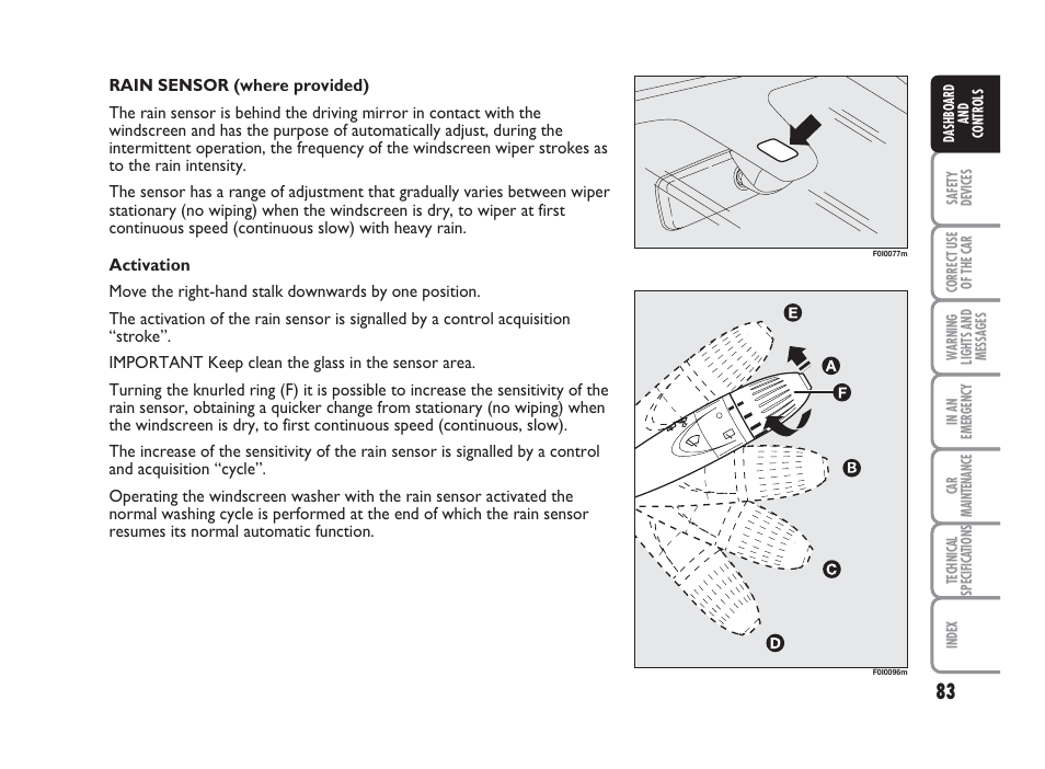 FIAT Punto Classic User Manual | Page 84 / 298