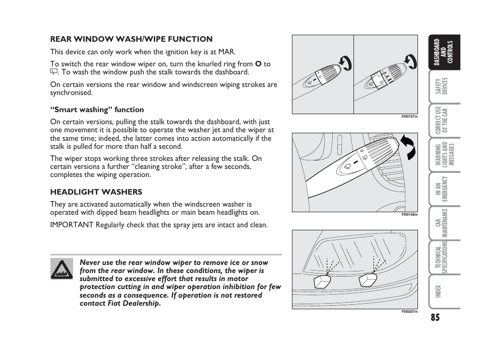 FIAT Punto Classic User Manual | Page 86 / 298