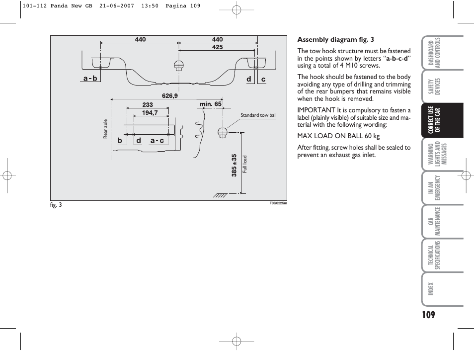 FIAT Panda Classic User Manual | Page 110 / 206