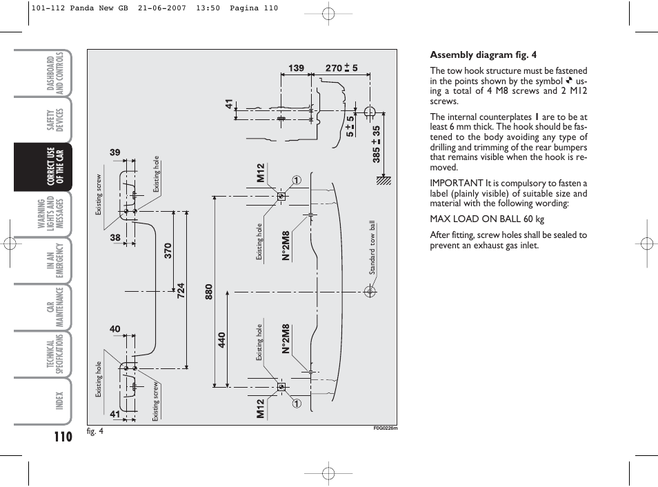 FIAT Panda Classic User Manual | Page 111 / 206