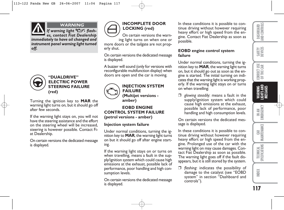 FIAT Panda Classic User Manual | Page 118 / 206