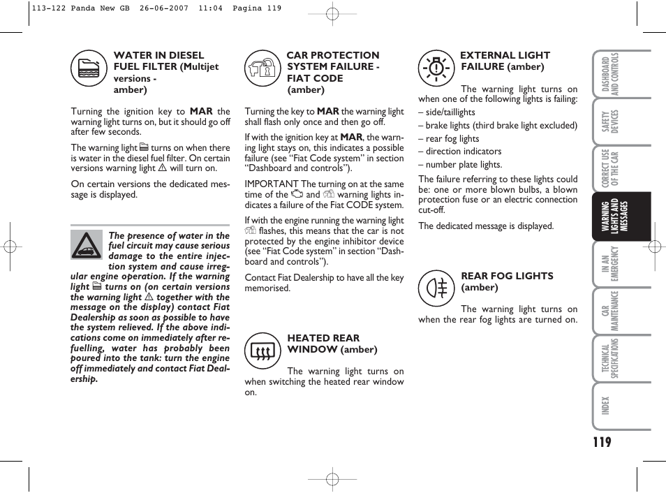 FIAT Panda Classic User Manual | Page 120 / 206