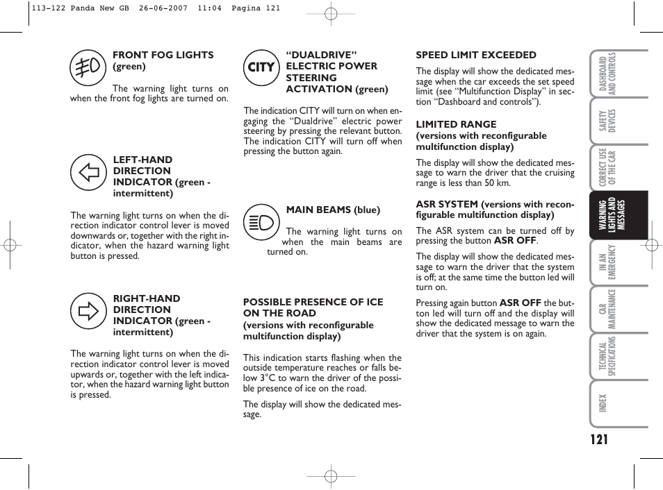 FIAT Panda Classic User Manual | Page 122 / 206