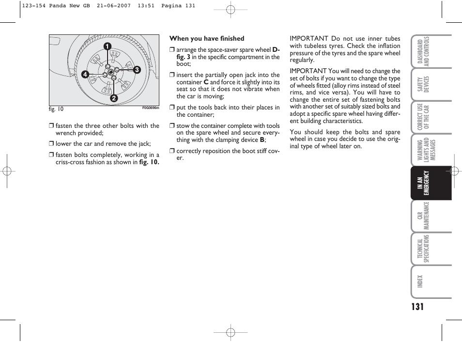 FIAT Panda Classic User Manual | Page 132 / 206