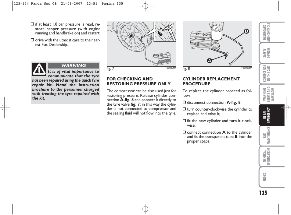 FIAT Panda Classic User Manual | Page 136 / 206